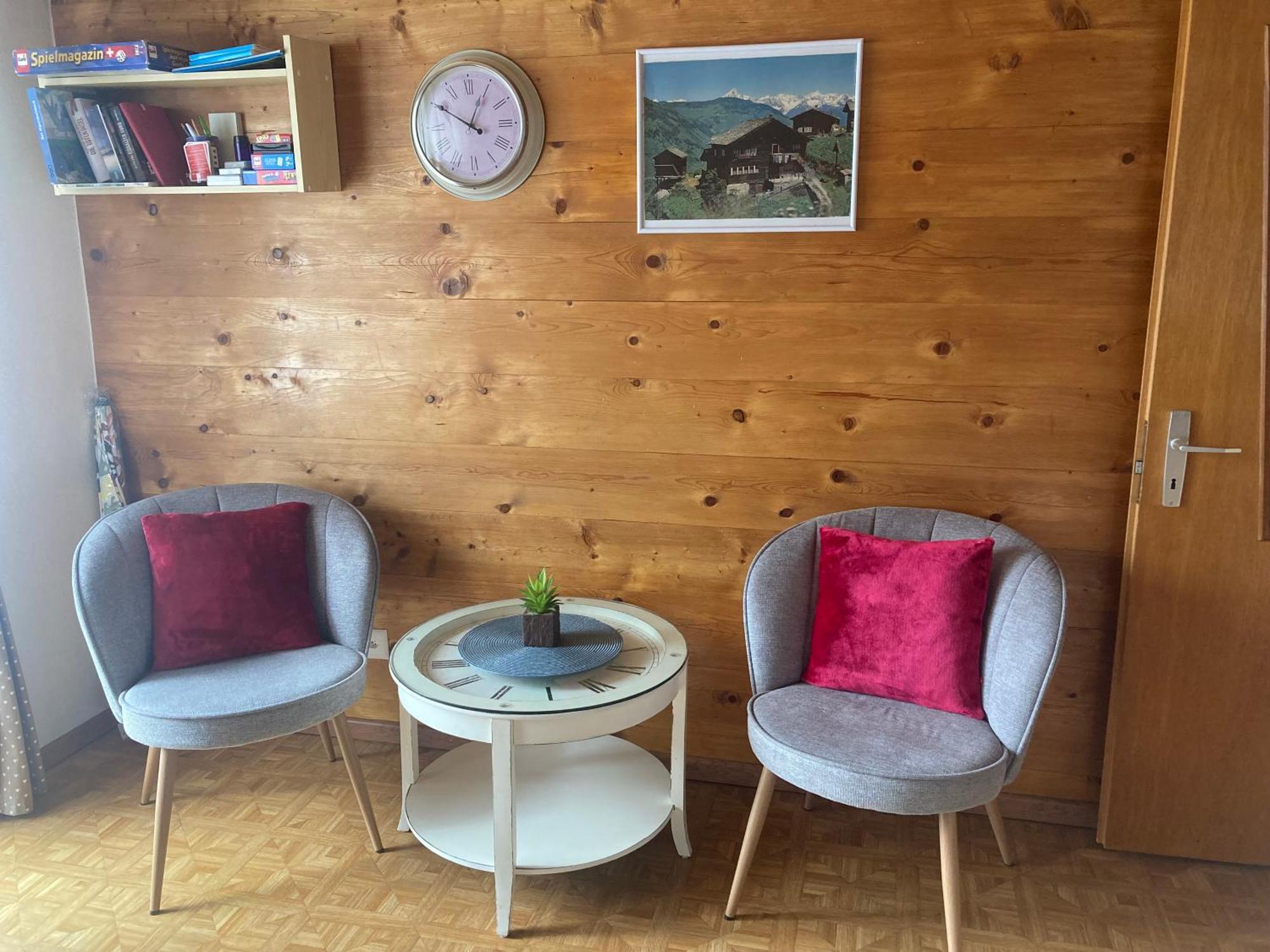 Ferienwohnung Haus Dorfblick Grächen Exterior foto