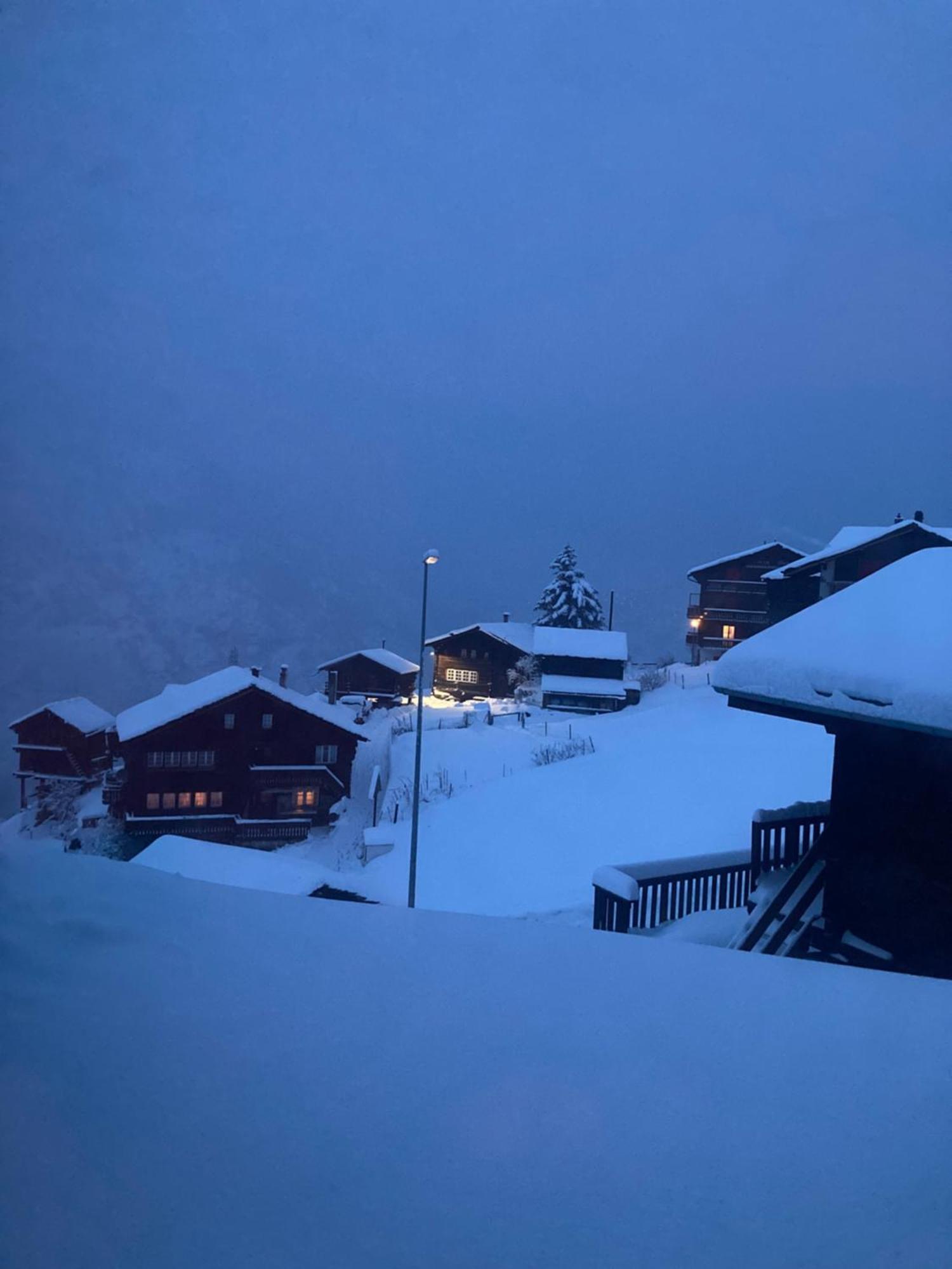 Ferienwohnung Haus Dorfblick Grächen Exterior foto